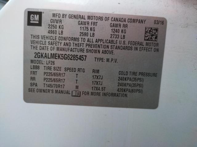 2GKALMEK5G6285457 GMC Terrain Sle