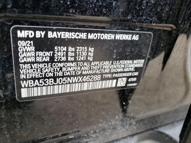 WBA53BJ05NWX46288 BMW 540 I