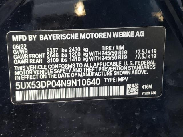 5UX53DP04N9N10640 BMW X3 Xdrive30i