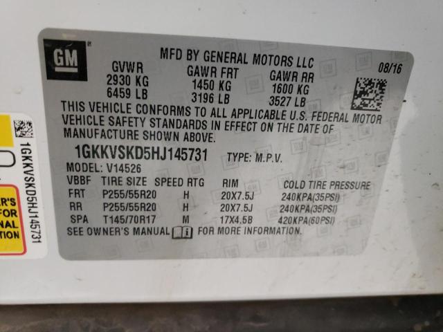 1GKKVSKD5HJ145731 GMC Acadia Limited Slt-2