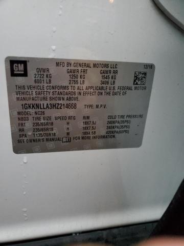 1GKKNLLA3HZ214668 GMC ACADIA SLE