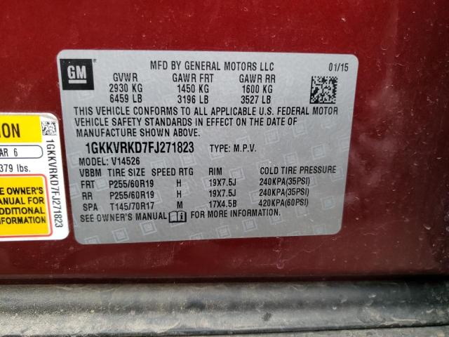 1GKKVRKD7FJ271823 GMC Acadia Slt-1