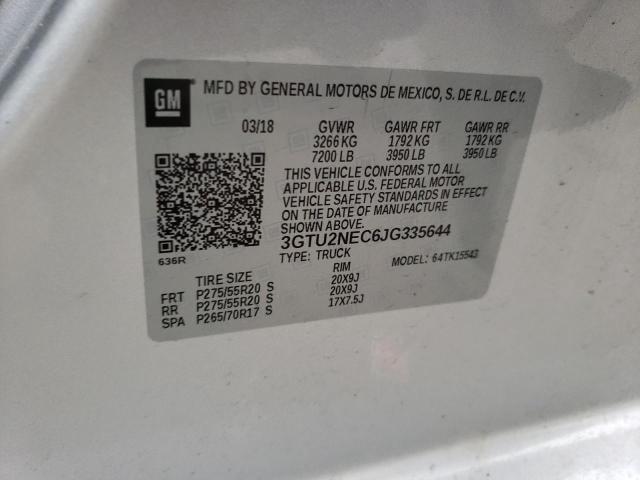 3GTU2NEC6JG335644 GMC Sierra K1500 Slt