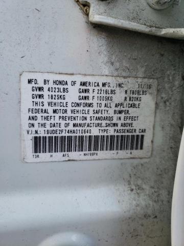 19UDE2F74HA010640 Acura Ilx Premium Tech
