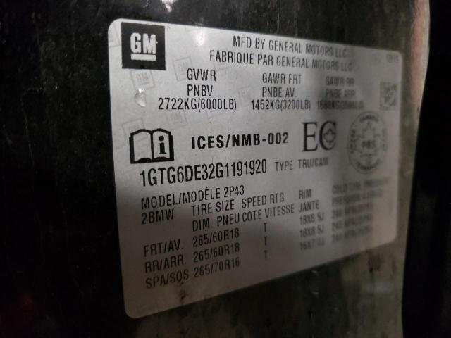 1GTG6DE32G1191920 GMC CANYON SLT