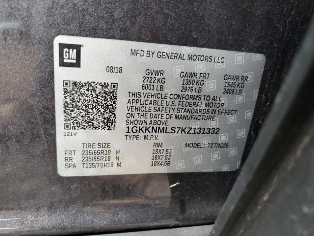 1GKKNMLS7KZ131332 GMC Acadia Slt-1