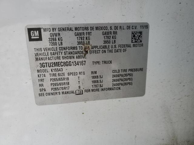 3GTU2MEC8GG134167 GMC Sierra K1500 Sle