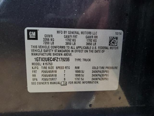 1GTV2UEC4FZ179206 GMC Sierra K1500 Sle