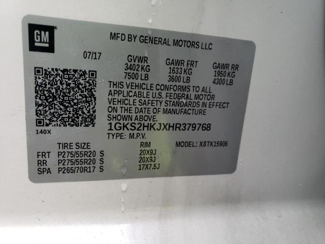 1GKS2HKJXHR379768 GMC YUKON XL DENALI