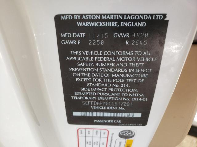 SCFFDAFM0GGB17081 Aston Martin Db9 Gt