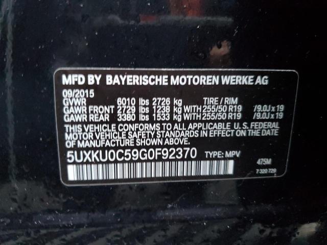 5UXKU0C59G0F92370 BMW X6 Sdrive35i