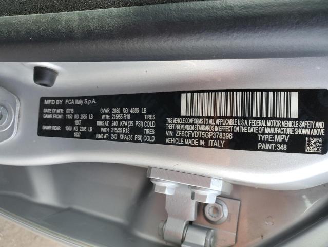 ZFBCFYDT5GP378396 Fiat 500x Lounge