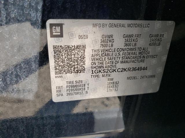 1GKS2GKC2KR364944 GMC Yukon Xl K1500 Slt