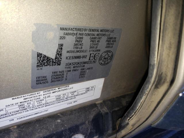 1GKS2GKD3MR231797 GMC Yukon Xl K1500 Slt