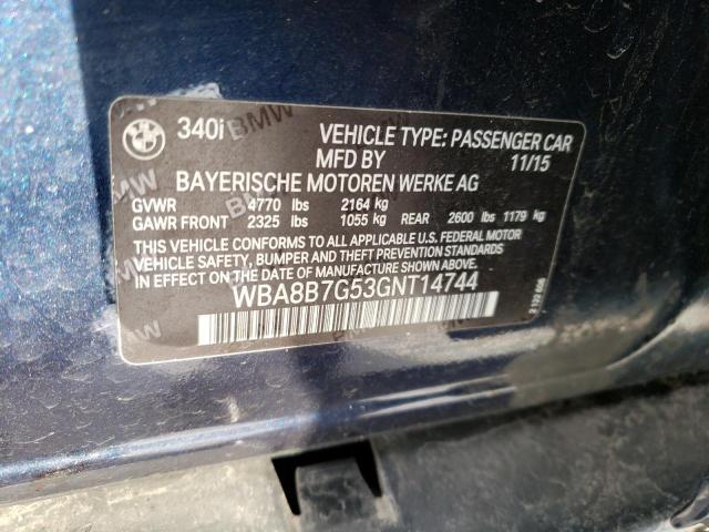 WBA8B7G53GNT14744 BMW 340 XI