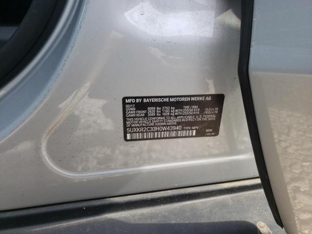 5UXKR2C33H0W43940 BMW X5 Sdrive35i