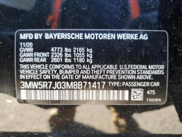 3MW5R7J03M8B71417 BMW 330XI