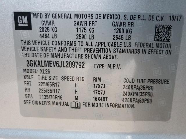3GKALMEV6JL209792 GMC Terrain Sle