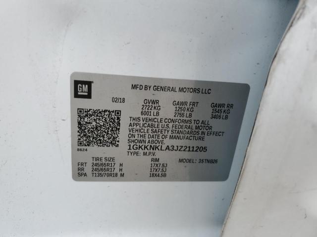 1GKKNKLA3JZ211205 GMC ACADIA SLE