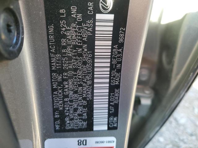 58ADZ1B15LU059761 Lexus ES 350