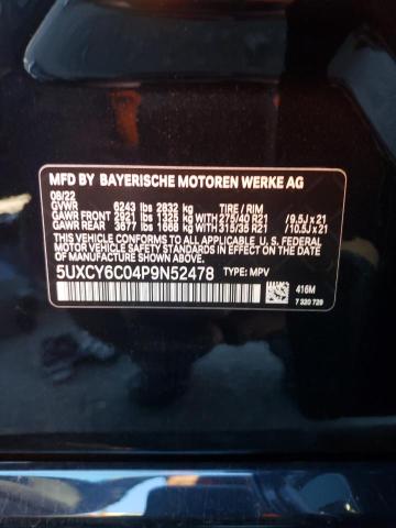 5UXCY6C04P9N52478 BMW X6 Xdrive40i