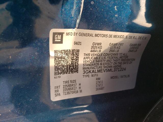 3GKALMEV5ML371224 GMC Terrain Sle
