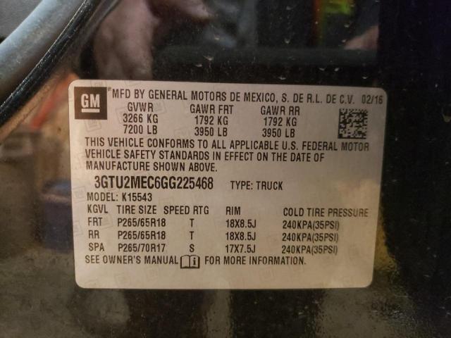 3GTU2MEC6GG225468 GMC Sierra K1500 Sle
