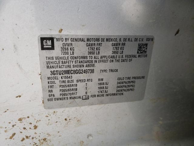 3GTU2MEC8GG249738 GMC Sierra K1500 Sle