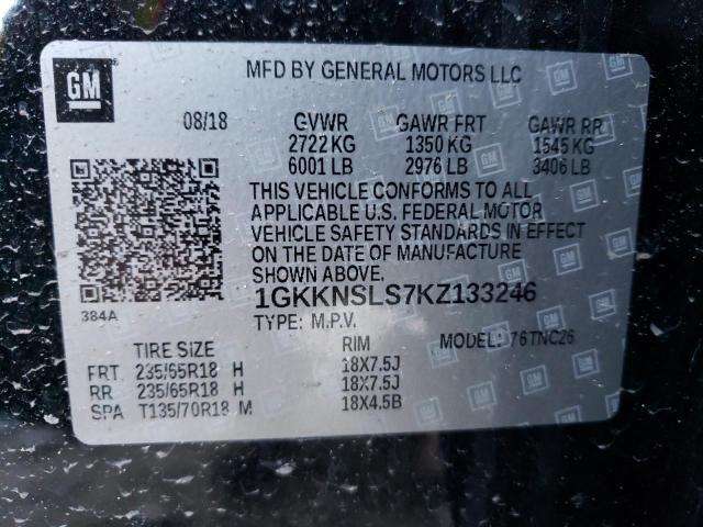 1GKKNSLS7KZ133246 GMC ACADIA SLE