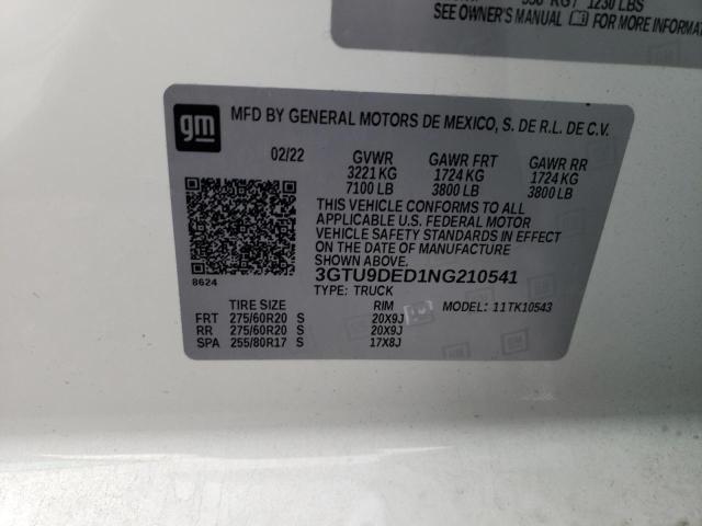 3GTU9DED1NG210541 GMC Sierra Limited K1500 Slt