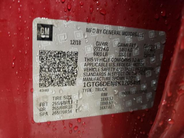1GTG6DEN8K1205491 GMC CANYON SLT