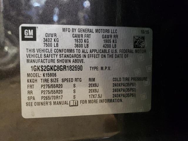 1GKS2GKC8GR182690 GMC Yukon Xl K1500 Slt