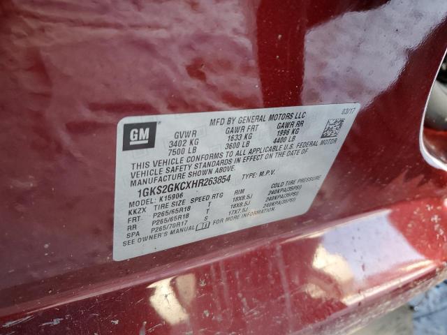 1GKS2GKCXHR263854 GMC Yukon Xl K1500 Slt