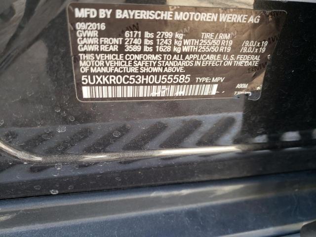 5UXKR0C53H0U55585 BMW X5 Xdrive35i
