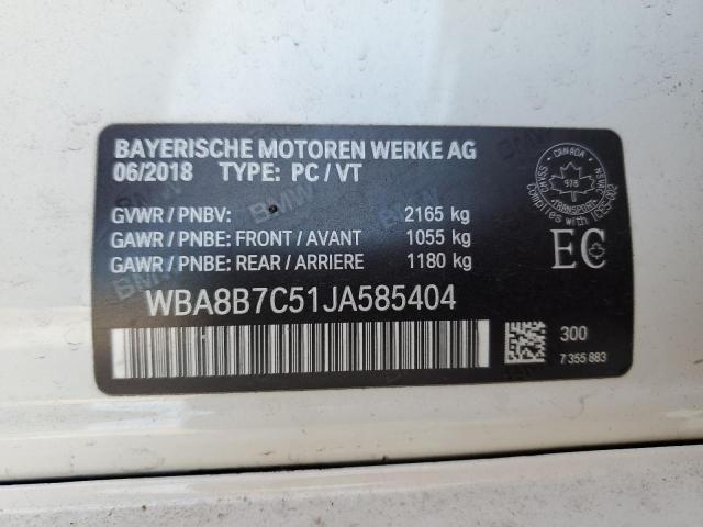 WBA8B7C51JA585404 BMW 340 XI