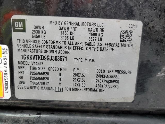1GKKVTKD9GJ303671 GMC Acadia Denali