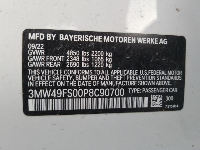 3MW49FS00P8C90700 BMW M340I