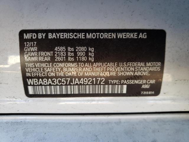 WBA8A3C57JA492172 BMW 320 XI