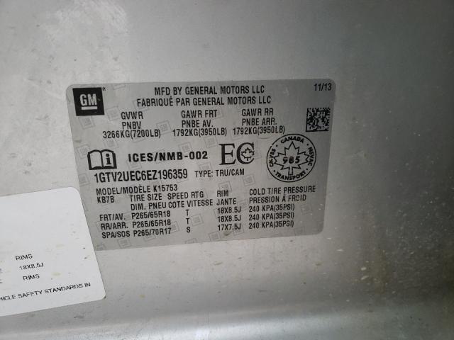 1GTV2UEC6EZ196359 GMC Sierra K1500 Sle