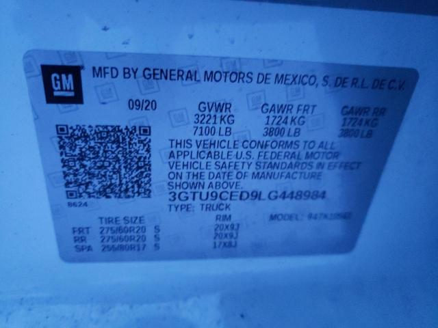 3GTU9CED9LG448984 GMC Sierra K1500 Elevation