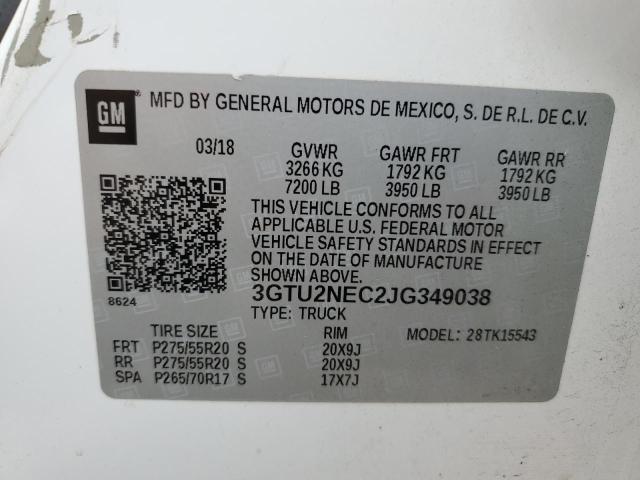 3GTU2NEC2JG349038 GMC Sierra K1500 Slt