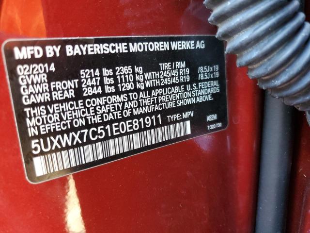 5UXWX7C51E0E81911 BMW X3 Xdrive35i