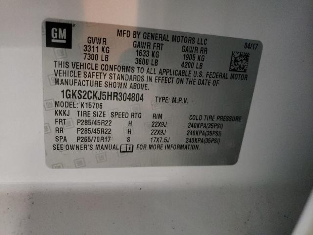 1GKS2CKJ5HR304804 GMC YUKON DENALI