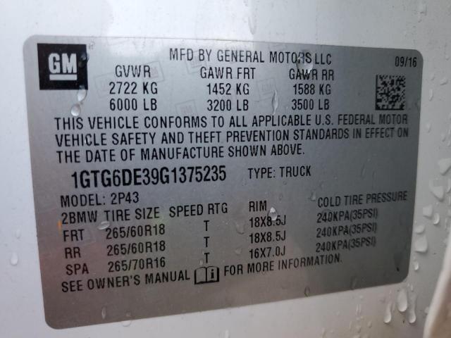 1GTG6DE39G1375235 GMC CANYON SLT