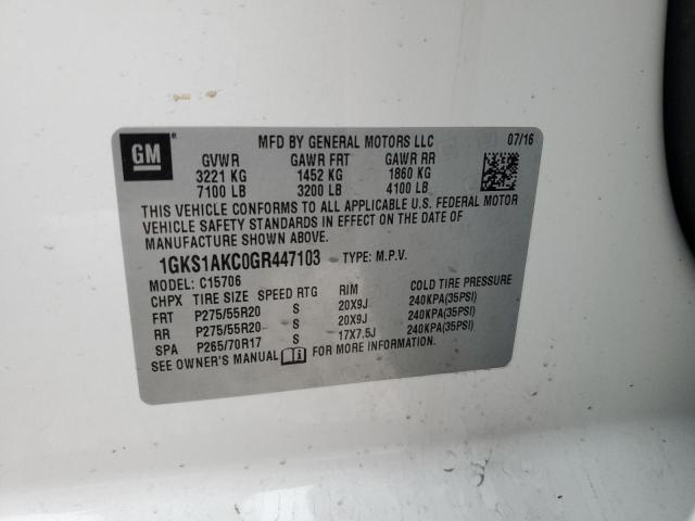 1GKS1AKC0GR447103 GMC YUKON SLE