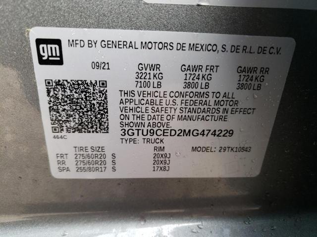 3GTU9CED2MG474229 GMC Sierra K1500 Elevation