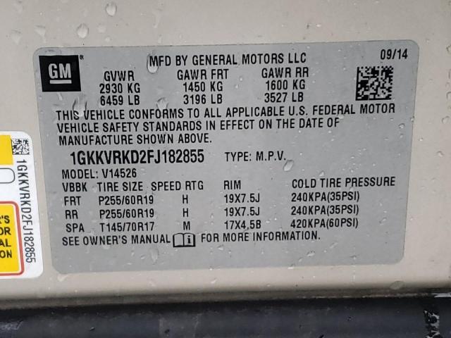 1GKKVRKD2FJ182855 GMC Acadia Slt-1
