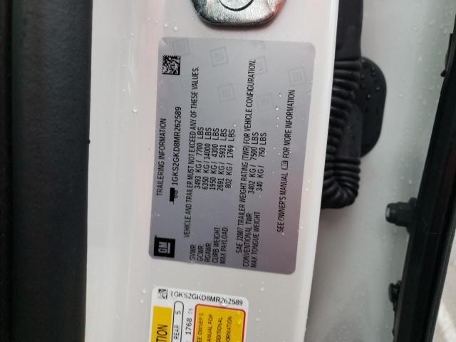 1GKS2GKD8MR262589 GMC Yukon Xl K1500 Slt