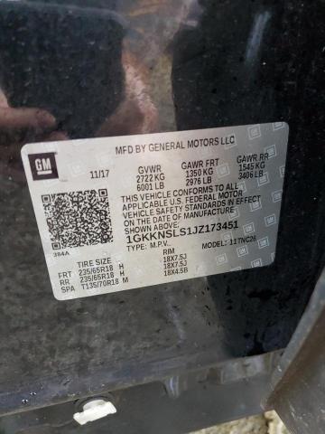 1GKKNSLS1JZ173451 GMC ACADIA SLE