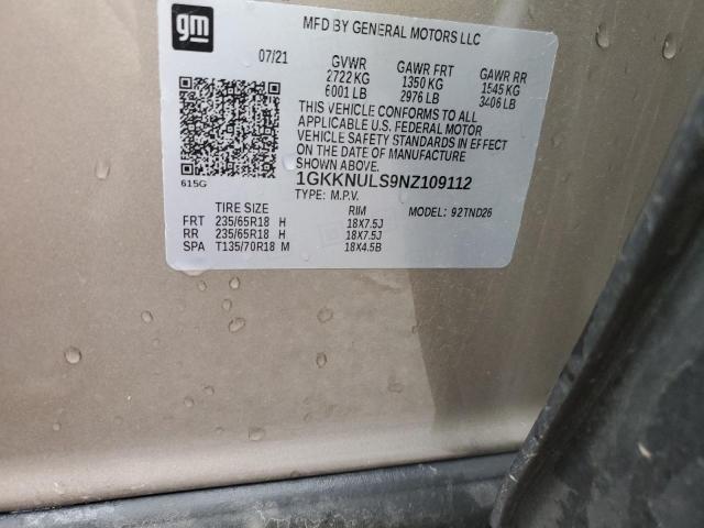 1GKKNULS9NZ109112 GMC ACADIA SLT